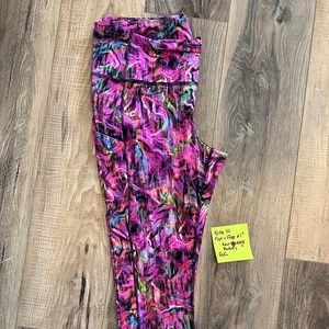 Lululemon Fast and Free Hyper Flow Pink Multi Size 14 Leggings